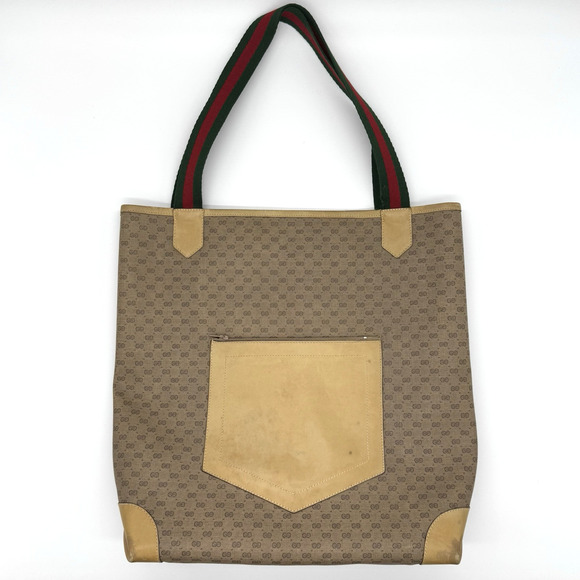 Vintage Gucci Sherry Line Micro Gg Tote #158938G12B - Picture 7 of 15